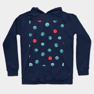 Watercolor random dots - green and orange Hoodie